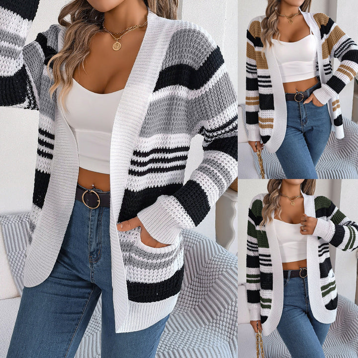 Pernille | Stribet Strikket Cardigan