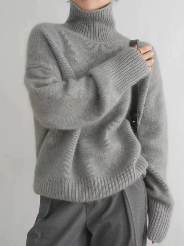 Marit | Stilfuld Chunky Strik Rullekravesweater