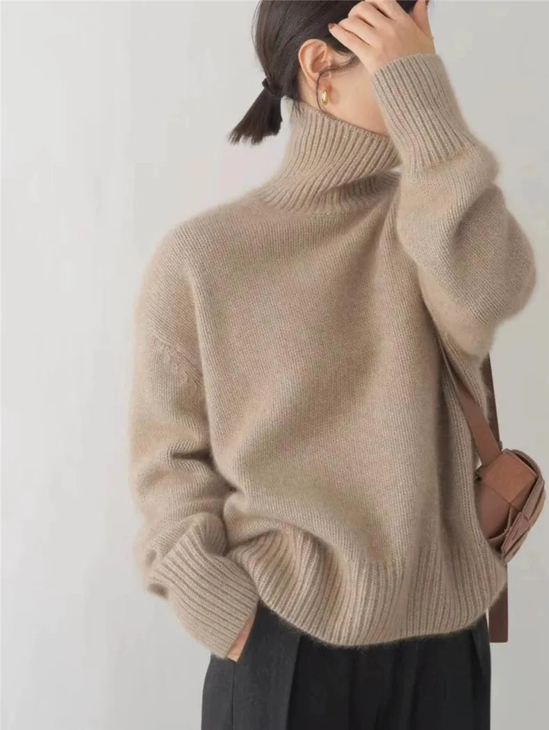 Marit | Stilfuld Chunky Strik Rullekravesweater